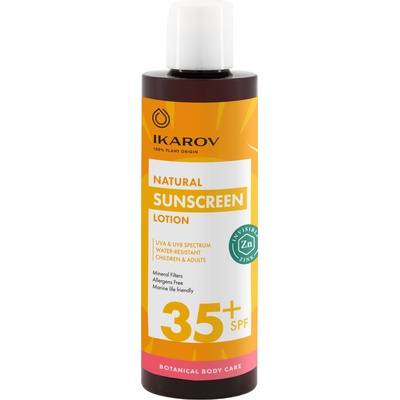 Ikarov Натурален слънцезащитен лосион с невидим цинк, SPF35+, 200 ml
