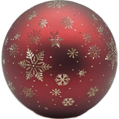 Ornex Vánoční ozdoba skleněná koule s vločkami červená 7 cm