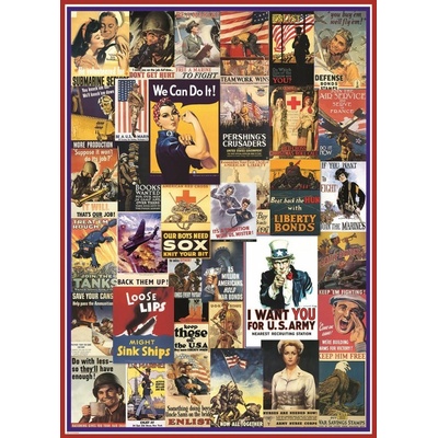 Eurographics World War I & II Vintage Posters 1000 dielov