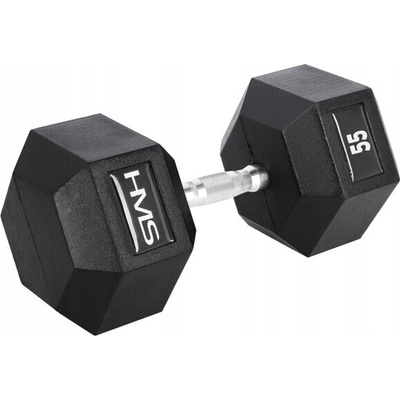 HMS Potažené pogumované jednoruční činky váhou 1 x 55 kg