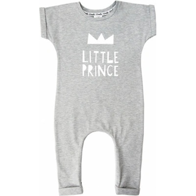 I love milk Overal s krátkym rukávom little prince sivý