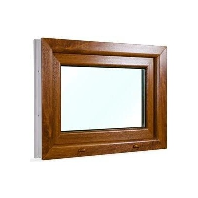 SkladOken.cz Okno sklopné 750 x 550 mm bílá zlatý dub