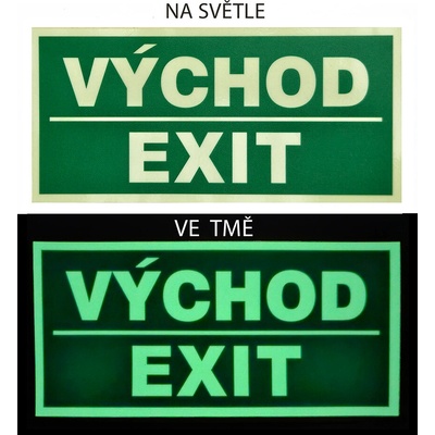 RAFO Svítící samolepka Východ - Exit (nápis), 21x10 cm