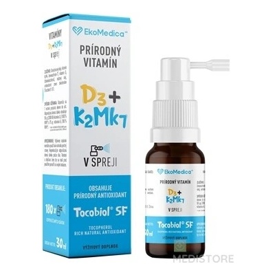 EkoMedica SK Prírodný Vitamín D3+K2Mk7 sprej 30 ml
