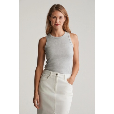 Gant HIGH NECK RIB TANK WHITE