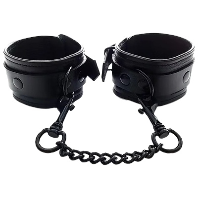ostatní ROUGE Leather Ankle Cuffs Black with Black Accessories
