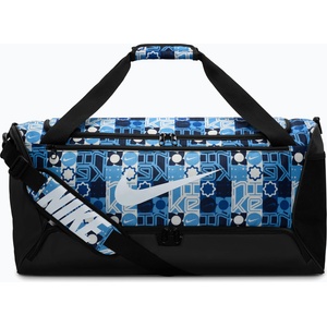 Nike Чанта за тренировки Nike Brasilia 9.5 Aop 60 l university blue/black/white