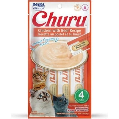 Inaba Churu Pyré cat Kura s hovädzím mäsom 4 tuby 56 g