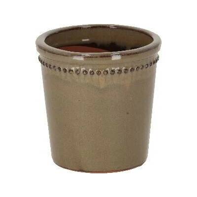 Esschert Design Květináč glazovaný, šedá, 12cm PP024