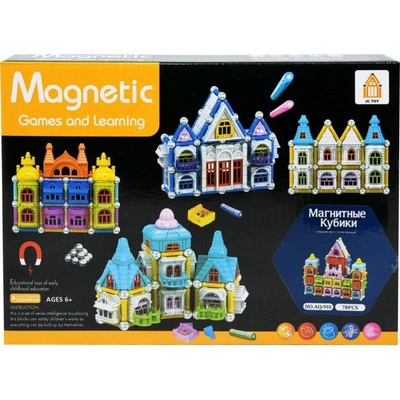 Teddies Magnetická stavebnica domček 75ks