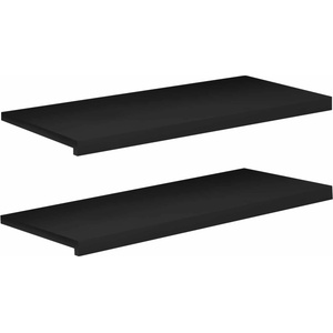 vidaXL Парапети за прозорци 2 бр. Черно 100 x 40 x 2 cm Солидно бук (42048362)