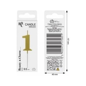 GoDan Piker lid B&C number 1 metallic gold 9.5x2.3 cm BH-SPZ1