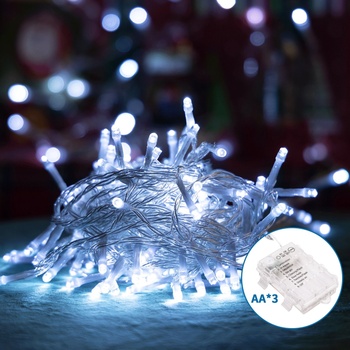 Aigostar LED външен коледен гирлянд 100 LED, 8 функции, 10, 3 м, IP44, студена бя (AI1338)