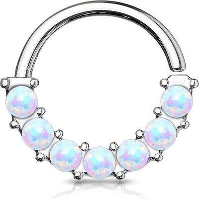 Šperky4U piercing kruh s opály K01053-WH