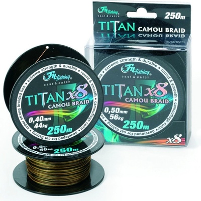 Filfishing Šnúra Titan Camou Braid 250m 0,70mm 84kg