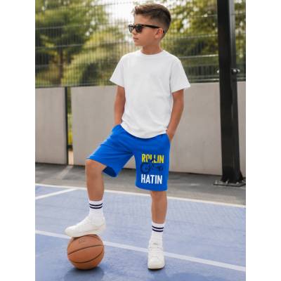Fashionkids Chlapčenské kraťasy ROLLIN HATIN Kráľovská modrá