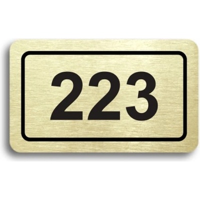 ACCEPT Číslo na dveře - typ 02 (50x30mm) - zlatá tabulka - černý tisk
