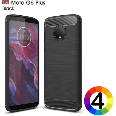 Motorola Moto G6 Plus Удароустойчив Carbon Fiber Калъф и Протектор