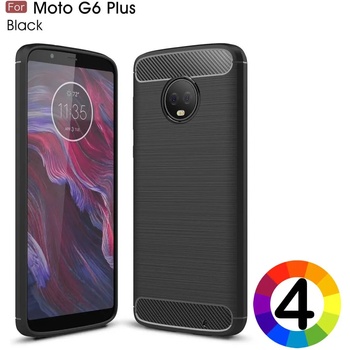 Motorola Moto G6 Plus Удароустойчив Carbon Fiber Калъф и Протектор