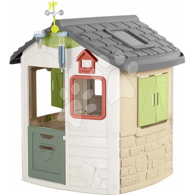 Smoby Set domček ekologický Neo Jura Lodge Playhouse a meteorologická stanica Green zvonkohra vetromer a zrážkomer
