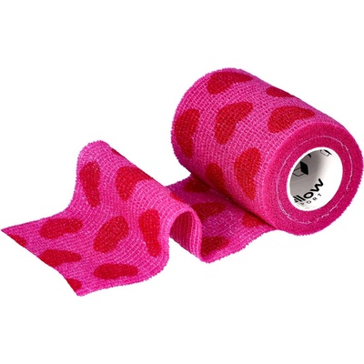 yellowSPORT Obvínadlo fixačné samodržiace 7,5 cm x 4,5 m ružové srdiečka