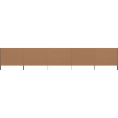 Greatstore 5dílná zástěna proti větru textil 600 x 160 cm taupe