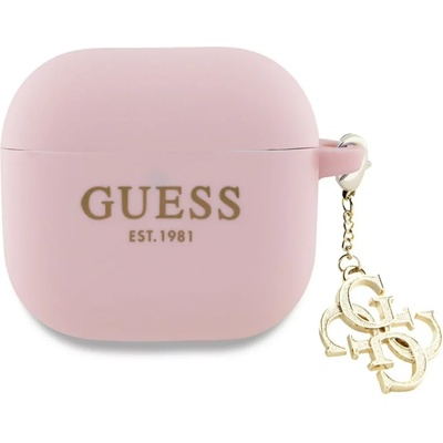 Guess GUA4LECG4P силиконов калъф за AirPods 4 розов 4G Charm (GUA4LECG4P)