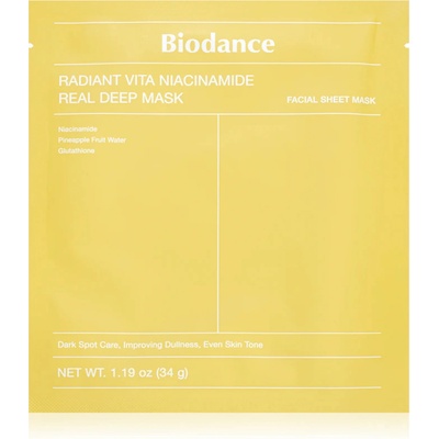 Biodance Radiant Vita Niacinamide Real Deep Mask Maska s niacinamidom 34 g 1 ks