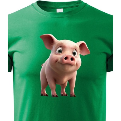 dětské triko Prasátko zelená