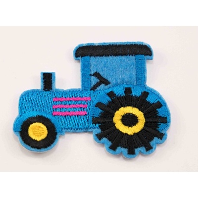 Nažehľovacia záplata - Traktor 4,5 cm x 5,5 cm - VIAC FAREBNÝCH VARIANT svetlá modrá