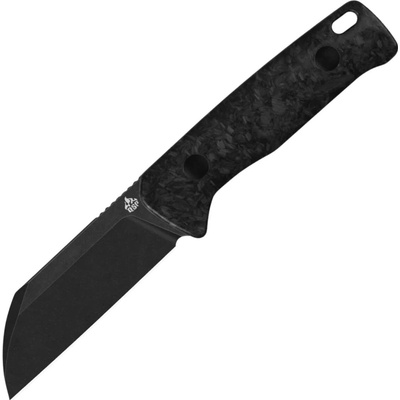 QSP Knife Baby Penguin 14C28N, black stonewash, Blue shredded CF QS130BP-F2