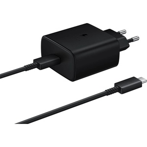 Samsung Комплект EP-TA845EBE захранване за ел. мрежа с USB-C изход и EP-DW767JBE USB-C кабел (черен) - Samsung Power Delivery 3.0 45W Wall Charger Set (bulk)