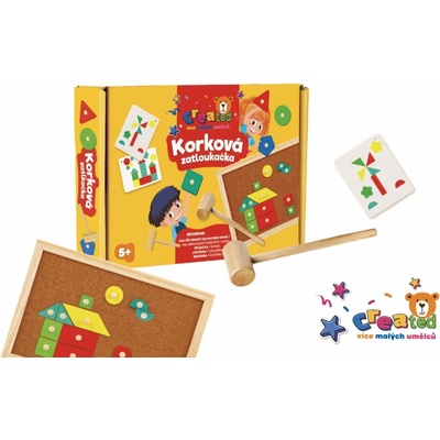Korková zatloukačka dřevo s doplňky v krabici