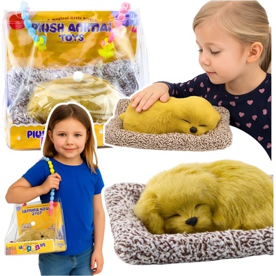 LEAN Toys 27898 Spiaci labrador na vankúši s mäkkou srsťou a taškou