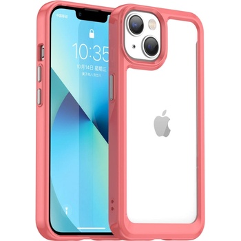 HQWear Кейс Outer Space за iPhone14 Plus, твърд, с гел рамка, червен (9145576267073)