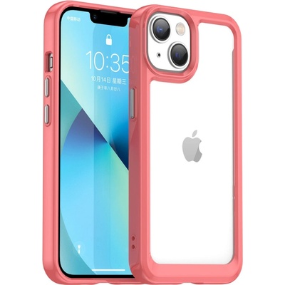 HQWear Кейс Outer Space за iPhone14 Plus, твърд, с гел рамка, червен (9145576267073)