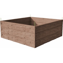 Barigadi Vyvýšený záhon betónový 200 x 200 cm výška 75 cm vzor štiepaný kameň hnedá