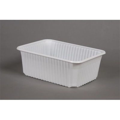 Varia food storage box, plastic, square, microwaveable, 1 l, 50 pcs, white 1020030150