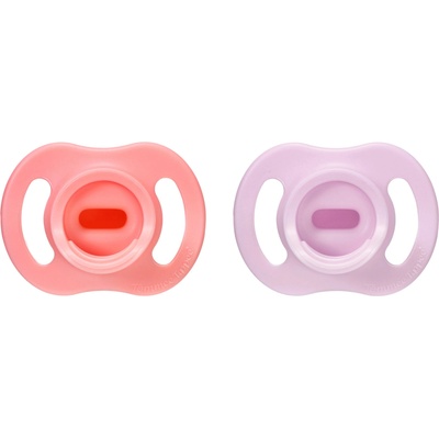Tommee Tippee Ортодонтични залъгалки Tommee Tippee - Ultra Light Stay Put, 0-6 м, 2 броя, розова/лилава (433594)