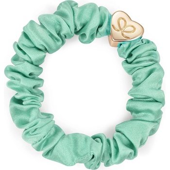 By Eloise London Gold Heart Silk Scrunchie farba Mellow Yellow