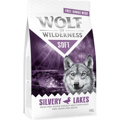 Wolf of Wilderness Soft Silvery Lakes kuracie z voľného chovu & kačka 5 x 1 kg