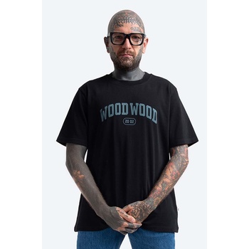 Wood Wood Памучна тениска Wood Wood Bobby IVY T-shirt в черно с принт (12135703.2489)