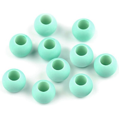 Plastové korálky matné s veľkým prievlakom/plavkové 10x12 mm Farba: 3 (29) mint
