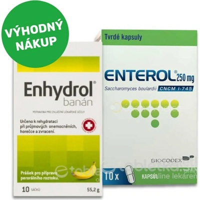 Enhydrol 10 vrecúšok + Enterol 250 mg 10 kapsúl