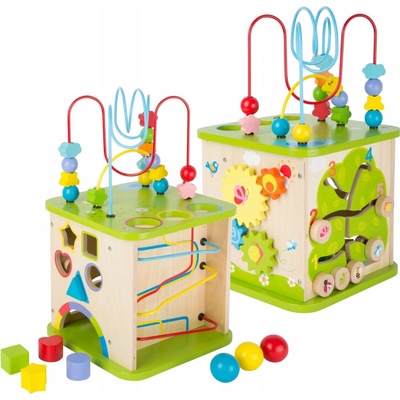 small foot vkladacia motorická kocka s labirintom-5v1