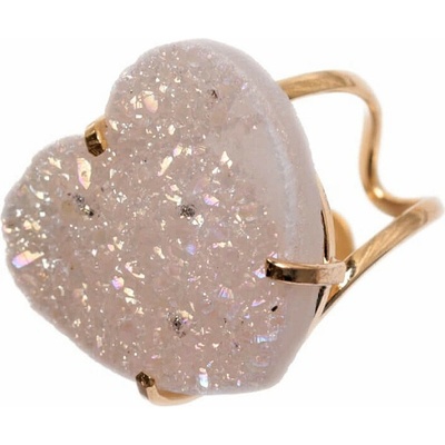 Nefertitis Be Beautiful Achát srdce aqua aura prsten NF54655