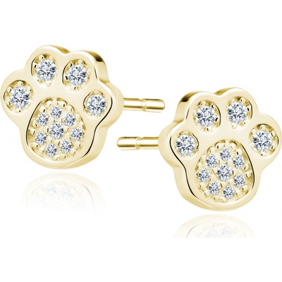 Olivie stříbrné náušnice TLAPKA gold 2407