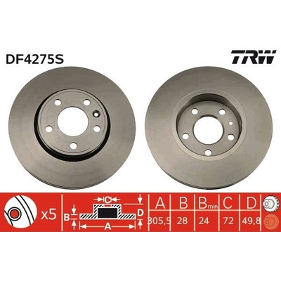 Brzdový kotouč TRW DF4275S