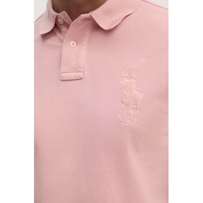 Ralph Lauren Памучна тениска с яка Polo Ralph Lauren в розово с изчистен дизайн 710938137 (710938137)