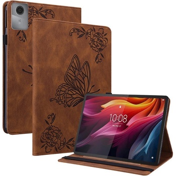 Lenovo Tab K11 Gen 2 / Lenovo Idea Tab- Кожен калъф с Протектор, Дизайн Пеперуда / Цвете, Стойка и Държач за писалка (Зелен, Син, Червен, Кафяв, Лилав, Розов)